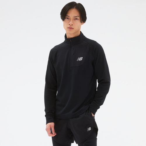 Maglia NB Heat Grid Half Zip Uomo / NERO